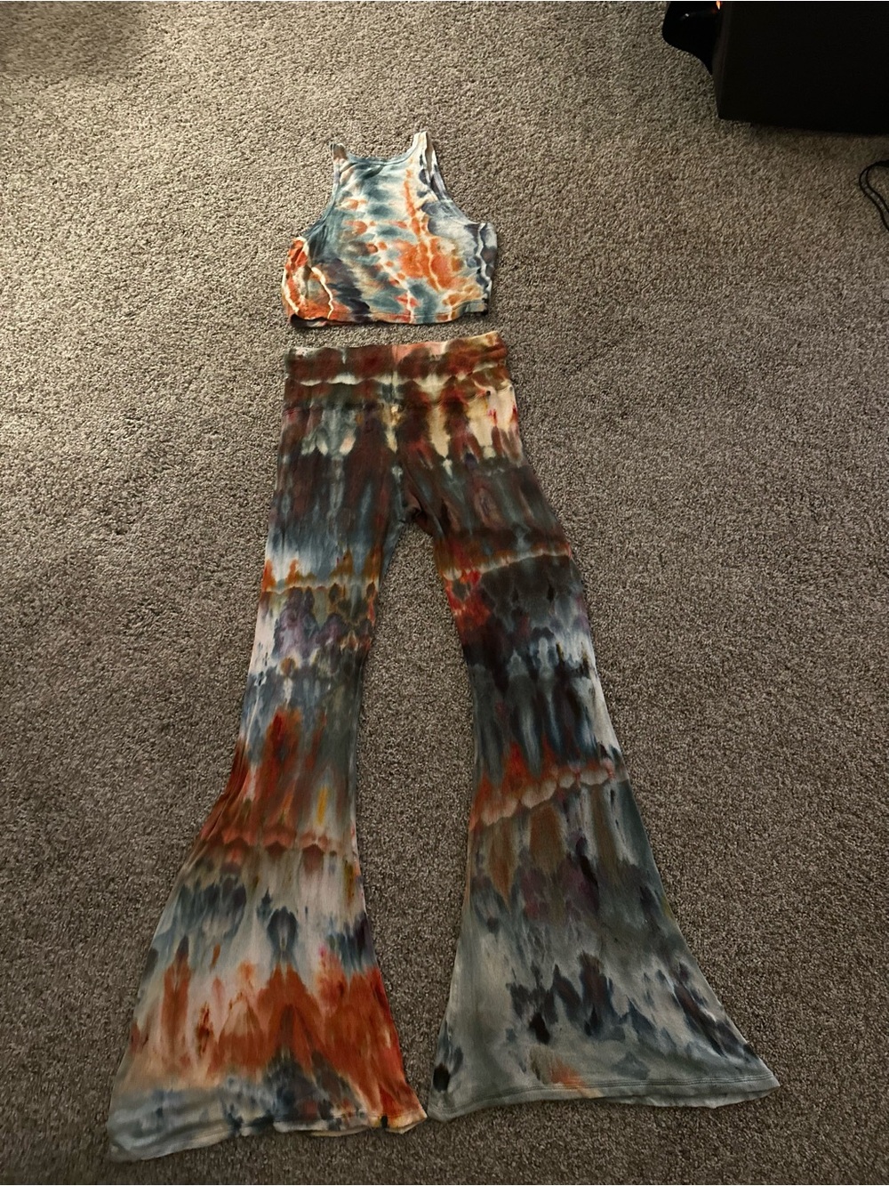 Tie-Dye Flared Lounge Pants - Multicolor